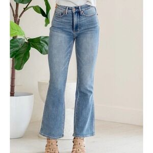 NWT Judy Blue Spring Fling Tummy Control Top Bootcut Jean 16W Blue Denim Stretch